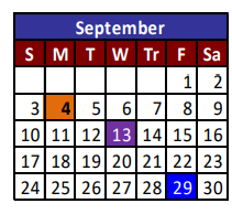 District School Academic Calendar for Hillcrest Middle School for September 2023