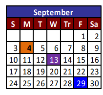 District School Academic Calendar for Adult Community Learning Center for September 2023