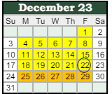 District School Academic Calendar for Stonegate Elementary for December 2023