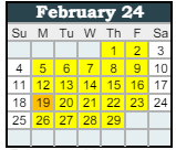 District School Academic Calendar for Stonegate Elementary for February 2024