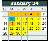 District School Academic Calendar for Stonegate Elementary for January 2024