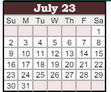 District School Academic Calendar for Stonegate Elementary for July 2023