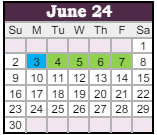 District School Academic Calendar for Stonegate Elementary for June 2024