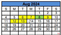 District School Academic Calendar for Woodson Ecc for August 2024