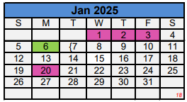 District School Academic Calendar for Mann Middle for January 2025