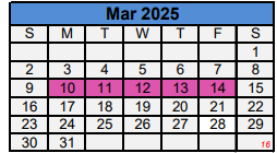 District School Academic Calendar for Crockett Early Headstart for March 2025