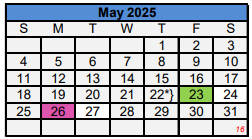 District School Academic Calendar for Jackson Elementary for May 2025