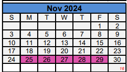 District School Academic Calendar for Austin Elementary for November 2024