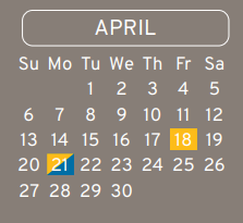 District School Academic Calendar for Caraway Intermediate for April 2025