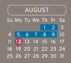 District School Academic Calendar for Johnson Elementary for August 2024