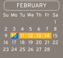 District School Academic Calendar for Grantham Academy for February 2025