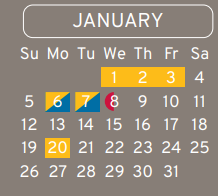 District School Academic Calendar for Hinojosa Ec/pre-k Center for January 2025