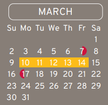 District School Academic Calendar for Caraway Intermediate for March 2025