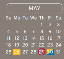 District School Academic Calendar for Eckert Intermediate for May 2025