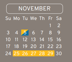 District School Academic Calendar for Eckert Intermediate for November 2024