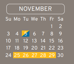 District School Academic Calendar for Conley Elementary for November 2024