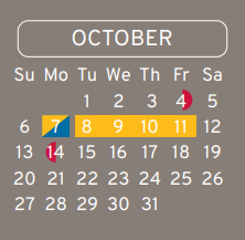 District School Academic Calendar for Mendel Elementary for October 2024