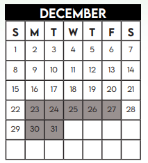 District School Academic Calendar for Landis Elementary School for December 2024