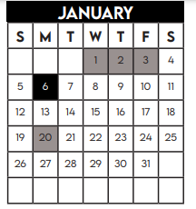District School Academic Calendar for O'donnell Middle for January 2025