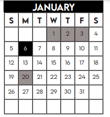District School Academic Calendar for Alief Isd J J A E P for January 2025