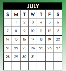 District School Academic Calendar for Boone Elementary for July 2024