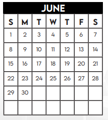 District School Academic Calendar for Alief Isd J J A E P for June 2025