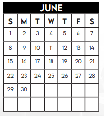 District School Academic Calendar for Alexander Elementary for June 2025