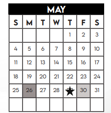 District School Academic Calendar for Alexander Elementary for May 2025