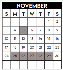 District School Academic Calendar for Horn Elementary for November 2024