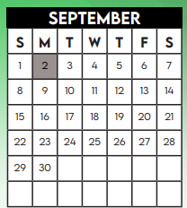 District School Academic Calendar for Alief Middle for September 2024