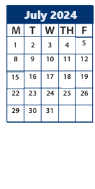 District School Academic Calendar for Grovecrest School for July 2024