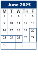 District School Academic Calendar for Central School for June 2025