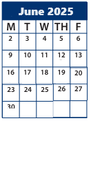 District School Academic Calendar for Serv By Appt for June 2025