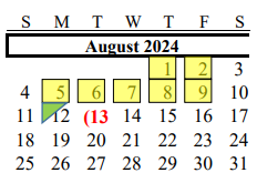 District School Academic Calendar for Fairview Junior High for August 2024