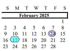 District School Academic Calendar for Alvin High School for February 2025