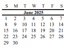 District School Academic Calendar for Alvin Pri for June 2025