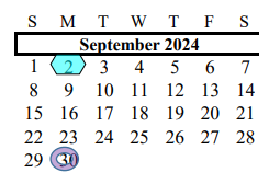 District School Academic Calendar for Manvel High School for September 2024