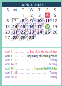 District School Academic Calendar for Windsor Elementary for April 2025