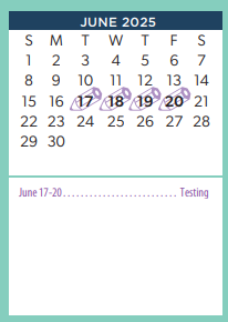 District School Academic Calendar for Austin Middle for June 2025