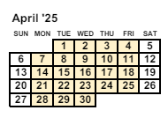 District School Academic Calendar for Mesa Verde Elementary School for April 2025
