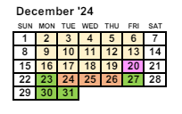 District School Academic Calendar for Mesa Verde Elementary School for December 2024