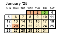 District School Academic Calendar for Mesa Verde Elementary School for January 2025