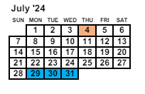 District School Academic Calendar for Mesa Verde Elementary School for July 2024