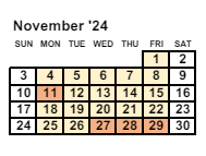 District School Academic Calendar for Mesa Verde Elementary School for November 2024
