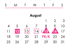 District School Academic Calendar for Clark Middle School for August 2024