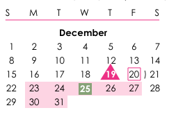 District School Academic Calendar for Central Middle School Of Science for December 2024