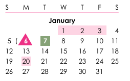 District School Academic Calendar for Clark Middle School for January 2025