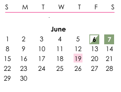 District School Academic Calendar for King Career Center for June 2025