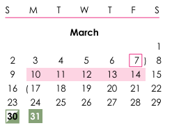 District School Academic Calendar for Mountain View Elementary for March 2025