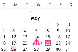 District School Academic Calendar for South Anchorage High School for May 2025